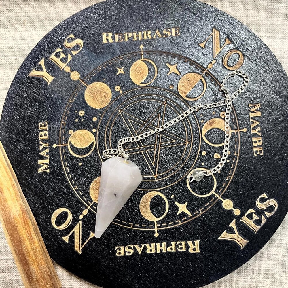 Divination Kit: Includes spirit board, intuitively chosen pendulum and palo sant